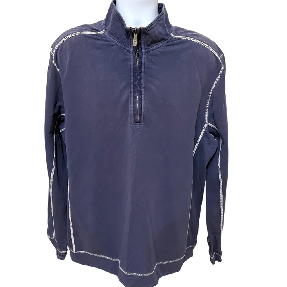 Men’s Tommy Bahama 1/4 Zip Blue Sweater - XL